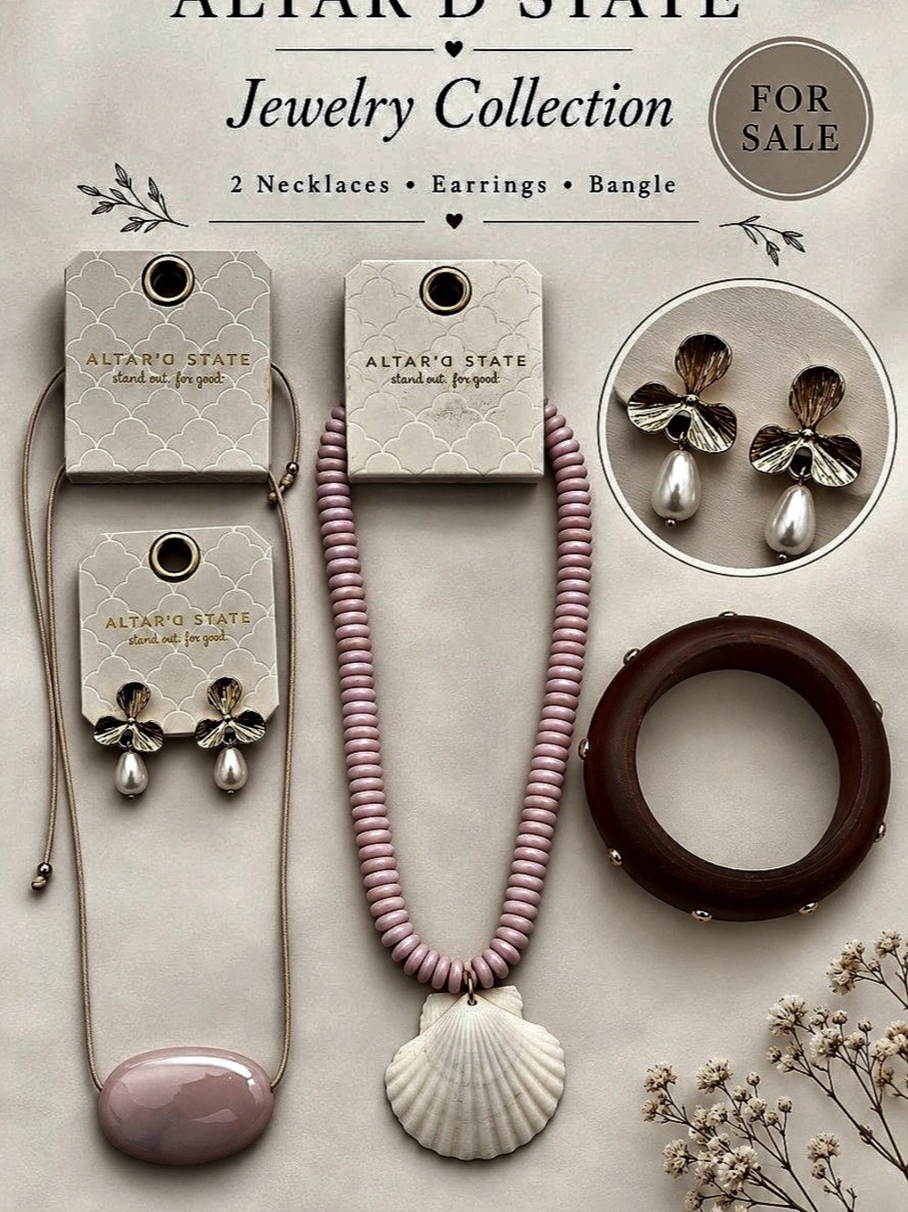 Altar'd State Jewelry Collection Pink & Gold NWT